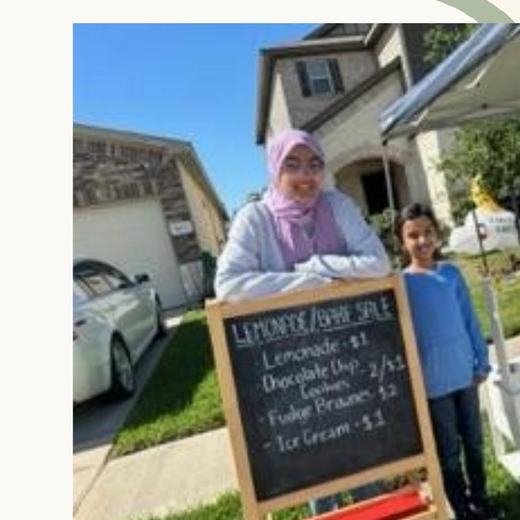 Ran a lemonade stand — $100 for orphans